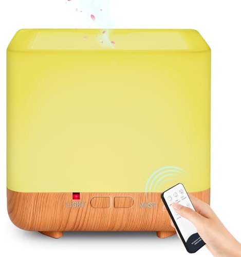 Aroma Diffuser, GeeRic 300ML Luftbefeuchter Ultraschall Aromatherapie Diffusor für Ätherische Öle mit Fernbedienung, Automatische Abschaltung bei Wasserlosem Zustand, und 7 Arten LED Lichtfarben
