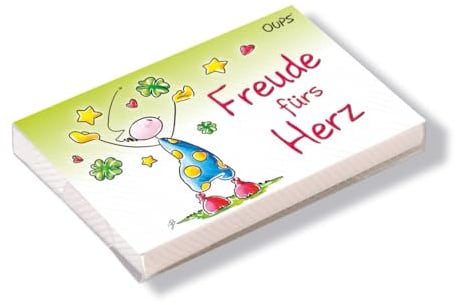 OUPS Kärtchenbox - Freude fürs Herz, 24 Spruchkärtchen mit berührenden Bildern, 85 x 54 mm