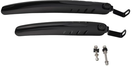 FACAIIO Faltbare Fahrrad Schutzbleche Set für 12-14 Zoll und 16-20 Zoll Falträder, Kotflügel vorne und hinten mit Schnellspannklemmen, Schwarz Kunststoff