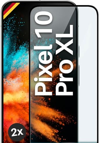 moex CurveProtect für Google Pixel 10 Pro XL Panzer Schutzglas, Full Screen Schutzfolie randlos, ganzer Bildschirm komplett abgedeckt, Panzerfolie Curved 3D Glas Folie, Schwarz 2 Stück