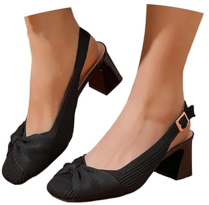Sandali Donna Estive Pianta Larga Casual Con Tacco Antiscivolo Slingback Comode Decolte Tacchi Sposa Decollete Sandals Cerimonia Moda Sandalo Eleganti Scarpe