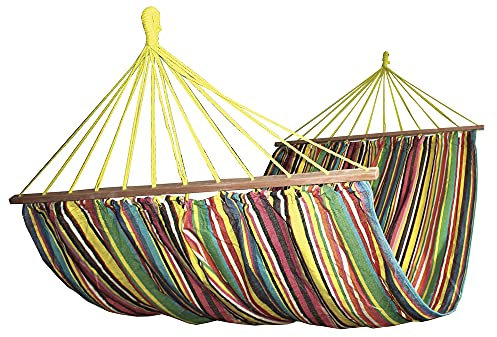 VERDELOOK | Amaca Doppia in Polycotton da Giardino, 220x160 cm, Colori Multipli, per 2 Persone, Senza Struttura