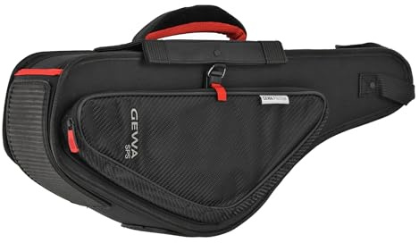 GEWA Prestige SPS Gig Bag/Tasche Alt Saxophon - Cordura 1680 Denier - 20 mm Polsterung + Fiberglaseinlage - Zubehörtasche - Rucksack-/Schultergurt - Schwarz
