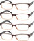 Eyekepper 4er-pack Damen und Herren Rechteckige Lesebrille mit Federscharnieren in Braun +2.00