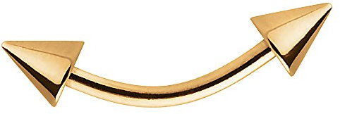 Piercingfaktor Unisex Banane Piercing aus Chirurgenstahl mit Spikes Augenbrauen Tragus Helix Lippe Ohr Nase Intim Gold 1,6mm x 10mm x 4x4mm