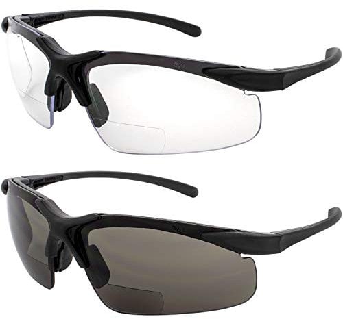 Global Vision Apex 2.5 Bifocal Safety Glasses 2 Pair Clear and Smoke Lenses