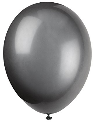 Unique Party 56867 - 12 Latex Black Balloons, Pack of 50