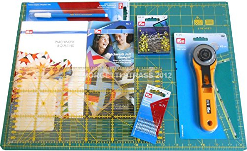 Starter Set für PATCHWORK Teppich 60 cm x 45 cm selbstheilend PRYM Rollschneider 45 mm OLFA Schneidunterlage