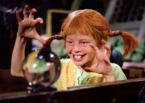 modern times -3er Set Postkarte PIPPI LANGSTRUMPF - Motiv: PL PIPPI MIT GLASKUGEL, Anlass: Kindermotive Film, Künstler/Verlag: KARTENKOMBINAT © Saltkråkan AB & AB Svensk Filmind, Größe: A6