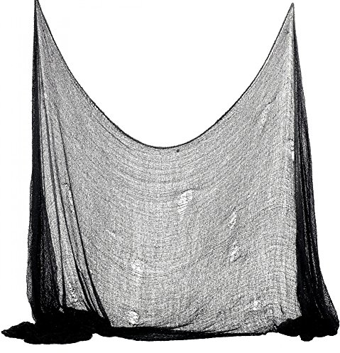 Foxxeo Halloween Deko Stoff Dekostoff Tuch Decke Horror Halloweenstoff schwarz Farbe Schwarz