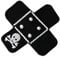 Catch the Patch Pflaster Flicken mit Totenkopf - (Größe: 5 x 5 cm) – Stickpatch – Ideal für Kutte, Rockerjacke, Jeansweste, Kleidung & Accessoires – Robuster Patch für Erwachsene