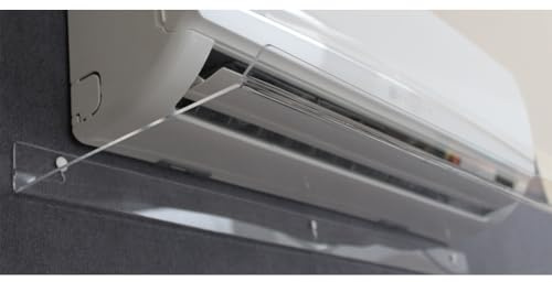 3S SuperSamaStore Deflettore Aria per Split Condizionatore, 110 x 31 x 5 cm | Barriera Ripara-Aria per Bocchetta Climatizzatore, Paravento a Muro per Evitare Getto Diretto, Universale, Trasparente