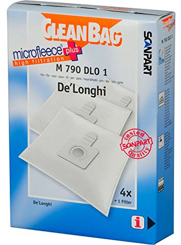 CleanBag M 790 DLO 1 Staubbeutel, wie Original: De'Longhi, Inhalt: 4 Staubsaugerbeutel + 1 Universalfilter