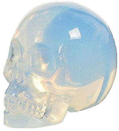 AITELEI Estatua de calavera de piedra preciosa tallada a mano de 2 pulgadas, piedra de cristal curativo, estatua de calavera humana Reiki