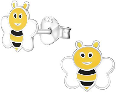 Monkimau Mädchen Ohrringe Biene Ohrstecker aus 925 Sterling Silver Silber