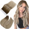 Easyouth Balayage Tape Extensions Echthaar Tape in Extensions Ombre Dunkelbraun Mix Aschbraun und Mittelblond Echthaar Extensions Tape #3/8/22 40 cm 40g 20Pcs