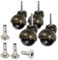 Skelang 2 Inch Ball Caster Stem Caster Wheel with Sockets, Vintage Antique Swivel Caster for Furniture, Sofa, Chair, Cabinet,Pack of 4