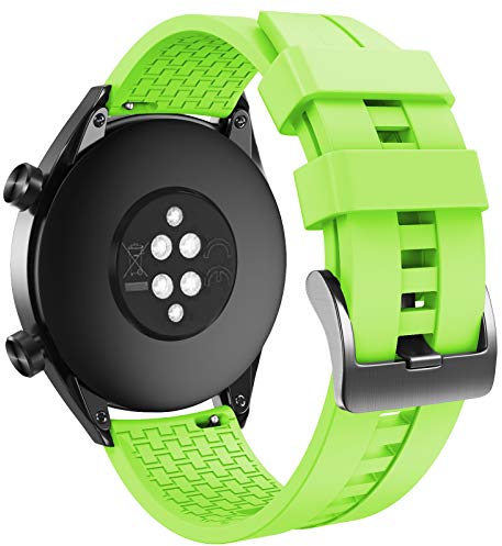 ANBEST Cinturino in Silicone 22mm Compatibile con Huawei Watch GT/GT 3 46mm/GT 2/3/3 Pro/GT Active/Sport/Classic, Verde