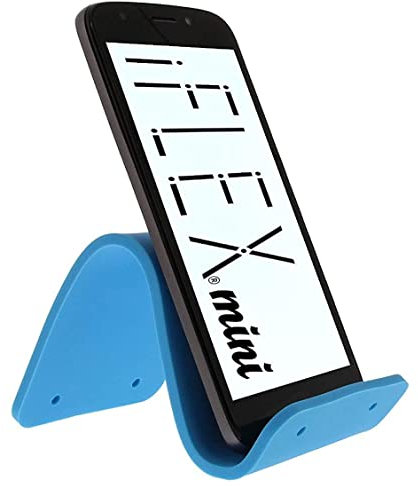 iFLEX Mini Flexible Phone Holder for Travel, Work and Home – This Travel Cell Phone Stand is The Perfect iPhone Holder and Works with Any Smartphone – Non-Slip Grip, Strong and Durable - Sky Blue