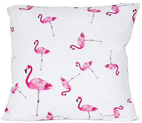cosey Kissenbezug 45x45, Kissenhülle mit Motiv für Dekokissen, Sofakissen – Verschiedene Motive Polyester D8 Flamingo