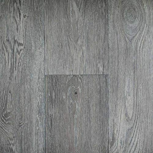 247Floors Flash Wood Plank Effect Vinyl Flooring 2.3mm Realistic Foam Backed Lino Slip Resistant (2m x 3m / 6ft 6 x 9ft 10, Weathered Oak Planks)