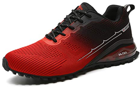 DANNTO Sportschuhe Herren Laufschuhe Turnschuhe Straßenlaufschuhe Atmungsaktiv Gym Sneakers(rot,40)