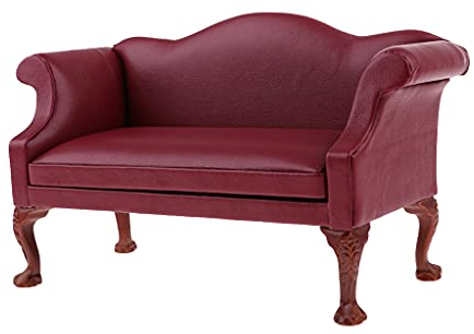Perfeclan Mini Puppen Sofa Maßstab 1:6 Puppen Sessel Möbel Sofa Couch für Puppen, Geburtstagsgeschenk, 2 Farben Verfügbar, Rot Doppel
