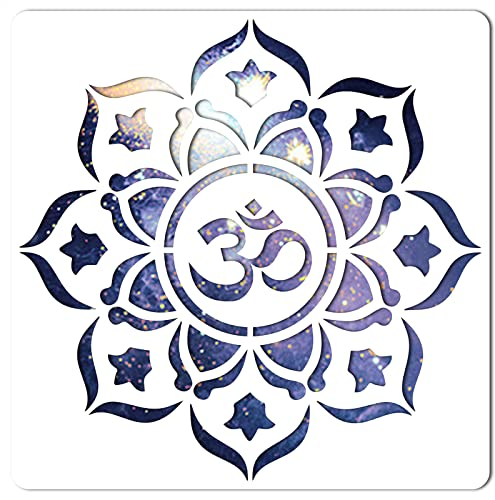GORGECRAFT Chakra Mandala Schablone Wiederverwendbare Blumenvorlage Große 11.8x11.8 Zoll DIY Home Signs Decor Für Malerei Auf Holz Scrapbook Karte Wand Boden Zeichnung