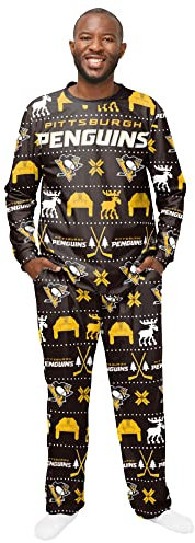 FOCO NHL Winter Xmas Pyjama Schlafanzug Pittsburgh Penguins - XL