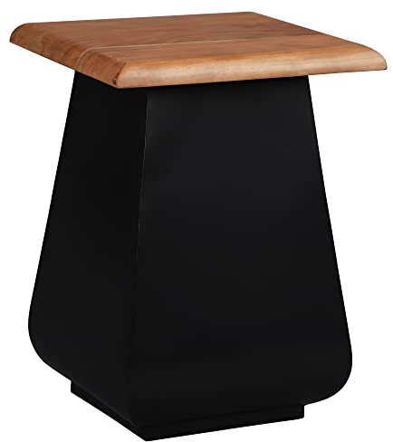 WOMO-DESIGN Beistelltisch Galway 30x45x30 cm rechteckig, Schwarz-Natur, Akazienholz, Metall, Unikat, Handgefertigt, Massivholz Möbel Wohnzimmertisch Couchtisch Sofatisch Kaffeetisch Tisch Blumenhocker