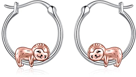 VONALA Faultier Creolen Ohrringe, 925 Sterling Silber Tier Ohrringe Schmuck für Damen Mädchen (Faultier)