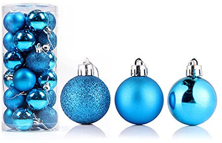MOBEBI Boules de Noël, Boule de Noël, Boules de Noël 24pcs Boules Blanches Roses décorations de Salle de Noël for la décoration d'arbre de Noël Vacances de Noël décoration de fête à la Maison
