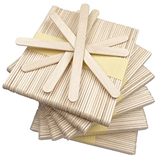 Firschoie Eisstiele Aus Holz, 114×10×2mm Holzstäbchen natürlicher Holzstab, Holzspatel Ideal zum Herstellen von Eis am Stiel, zum Basteln, zum Herstellen von Eis (300)