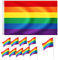 Bandera Arcoiris, RosyFate Bandera LGBT Grande 150 x 90cm, 10pcs Bandera Orgullo Pequeña, Gay Pride Flag, Colores Vivos, para Pride Festival, Fiestas, Desfiles, Reuniones al Aire Libre