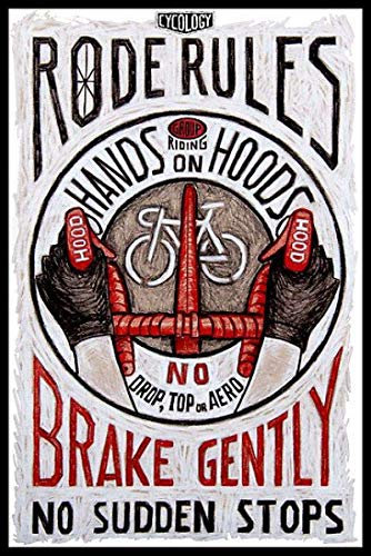 Metallblechschild „Rode Rules Brake Gently no Sudden Stops“, Geschenke für Strickerinnen, Schlafzimmer, Wanddekoration, Schlafzimmer über dem Bett, Wanddekoration für Wohnzimmer, vertikales Poster, Ha