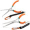 SPEEDWOX Lot de 2 pinces à bec aiguille avec pointes incurvées, poignée incurvée, pince à bec extra long avec pointes droites, cordon anti-perte et mâchoire dentelée pour espaces étroits