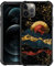 DJSOK Case Compatible with iPhone 12 Mini, Luxury Golden Natural Mountain Sun and Moon Mobile Phone Case, Mobile Phone Covers for Men Women Fans, Anti Scratch and Shockproof Protective Case
