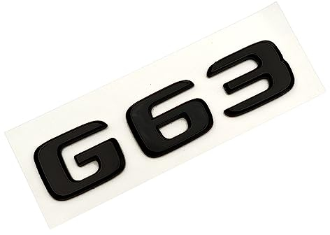 ANUTE ABS-Kleber, glänzend schwarz, 3D-Auto-Buchstaben, Heckkoffer-Abzeichen, G63-Emblem-Aufkleber, kompatibel mit Mercedes Benz G63 AMG W463 W464 Zubehör