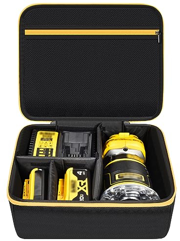 Tool Case Compatible with DEWALT 20V Max XR (DCW600B)/ for Makita XTR01Z 18V LXT Lithium-Ion Cordless Router, Sailcloth Storage Carrying Holder for Dewalt Batteries, Charger, Router Bits (Bag Only)