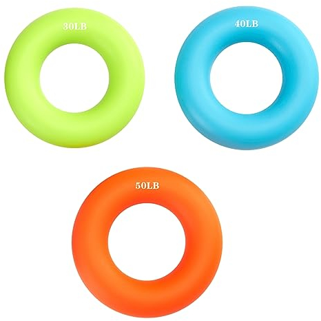 Handgrifftrainer SJBAUTYO für Unterarme, Finger & Hände - Silikonringe für Muskeltraining beim Sport, Klettern, Bouldern & Fitness. Stärkt und trainiert effektiv die Griffkraft.