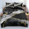 Luowei Bettwäsche 135x200cm Grau Schwarz Gold Marmor BettwäSche Set 3D Drucken Mikrofaser Bettbezug und 1 Kissenbezug 80x80cm mit Reißverschluss