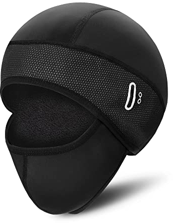 QIMEI-SHOP Berretto da Ciclismo Sottocasco Cappello da Casco da Bicicletta Invernali Fodera Casco con Maschera per Uomo e Donne per Corsa Sci Jogging