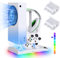 Gorixer Charging Stand with Fan for Xbox Series S, 2 x 1400mAh Batteries for Controller, Accessories with 15 LED Light Mode, Headphone Hook, USB-C Cable, Dual Charging Station and Cooling System