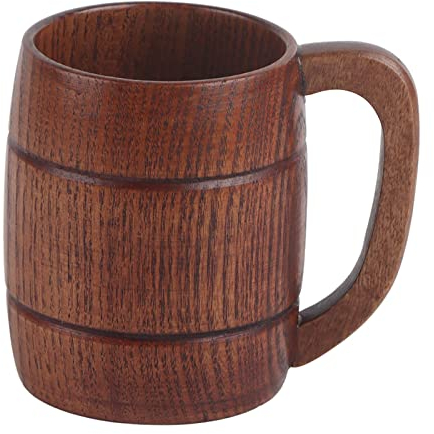 Gavigain Wooden Beer Cup,Wooden Beer Mug Best Wood Drinking Cup Wooden Beer Glass Tea Cups Barrel Mugs for Men Women Coffee Mugs Gift Handmade Mugs Wooden Tankard Gift Barrel Cups