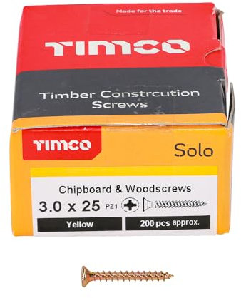 Boîte de 200 vis à bois à double tête fraisée pour usage général (3 mm x 25 mm)