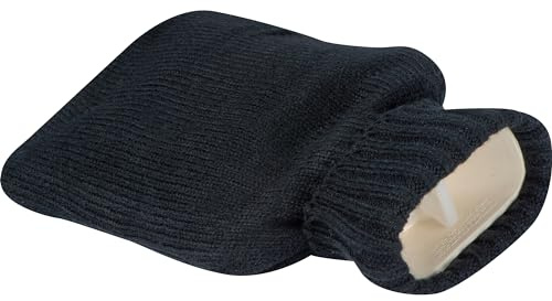 Wärmflasche mit Strickummantelung / Farbe: schwarz