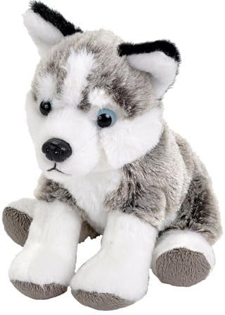 Wild Republic Pocketkins Eco Husky, Plüschtier, 12 cm, Plüschspielzeug, Hergestellt aus recycelten Materialien, Umweltfreundlich