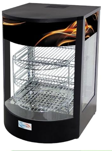 Curved Glass Commercial Hot Food Pie Pizza Warmer Display Cabinet