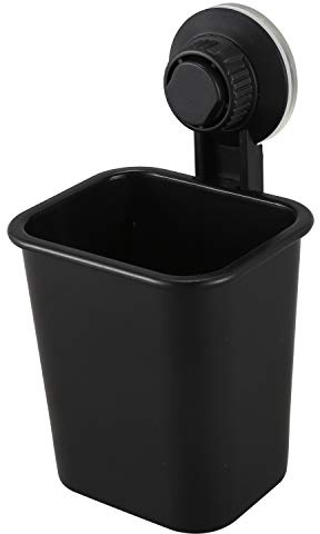 Ggnaxivs 1 PC Suction Cup Toothbrush Cup Holder Rack Plastic Holder Toothpaste Storage Box for Kitchen Bathroom Toilet Black