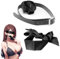 BDSMJOY Knebel mit Augenbinde Erotische SM Sexspielzeug extreme Paare,Knebel Mund extrem BDSMs Spielzeug hart erotisches Sexspielzeug für Paare extrem Sex (Schwarz)
